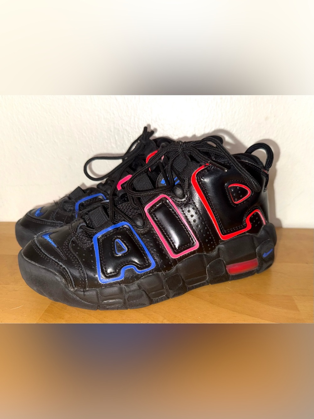 Nike Air More Uptempo 'Electric' or ‘Black Multi’ Colorway, size 4